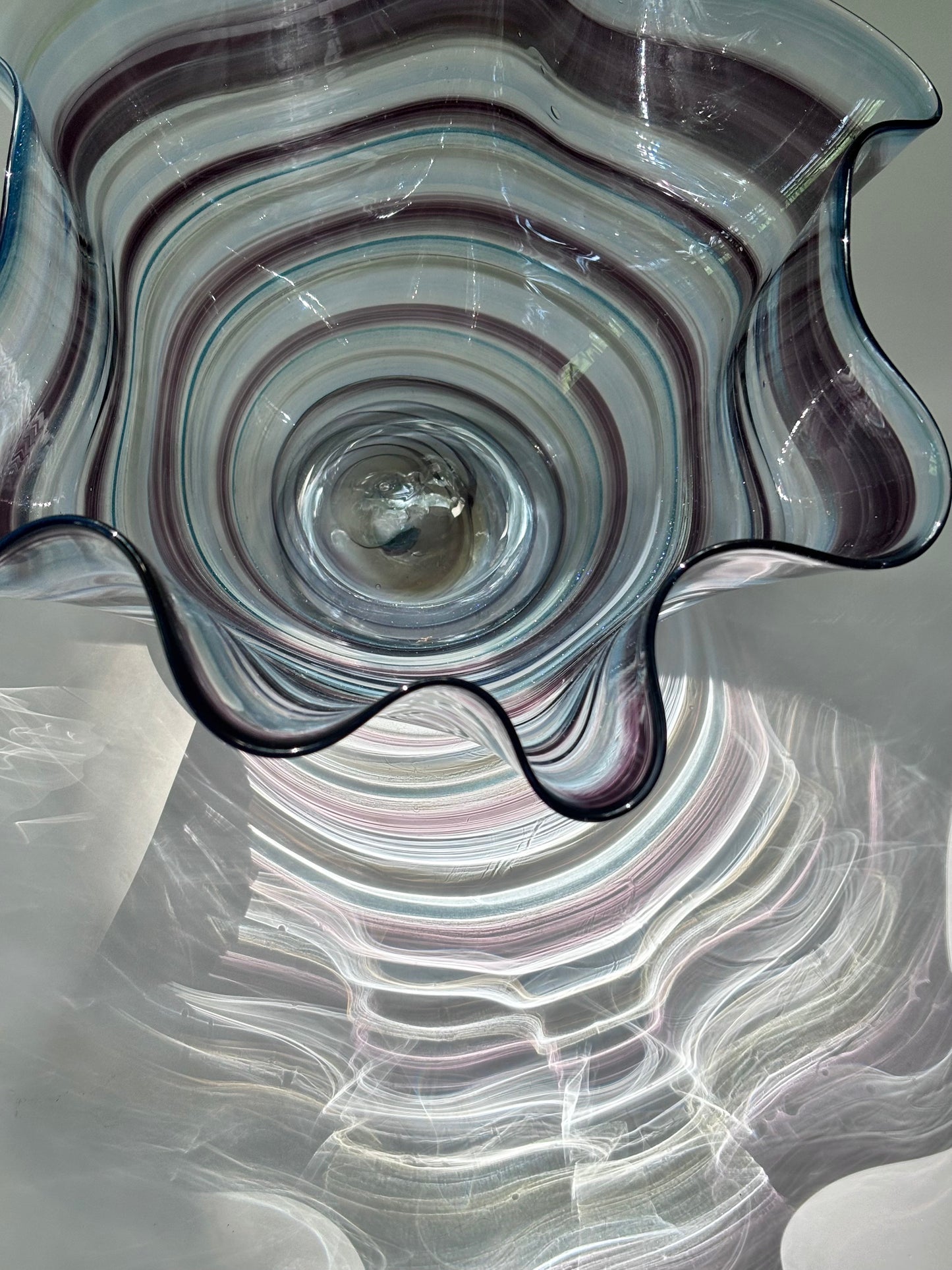 Flutter Bowl - Black & Blue Spiral