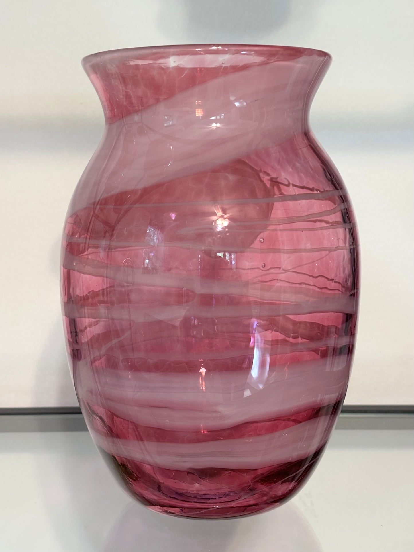 Handblown Glass Vase – Fuchsia Wave