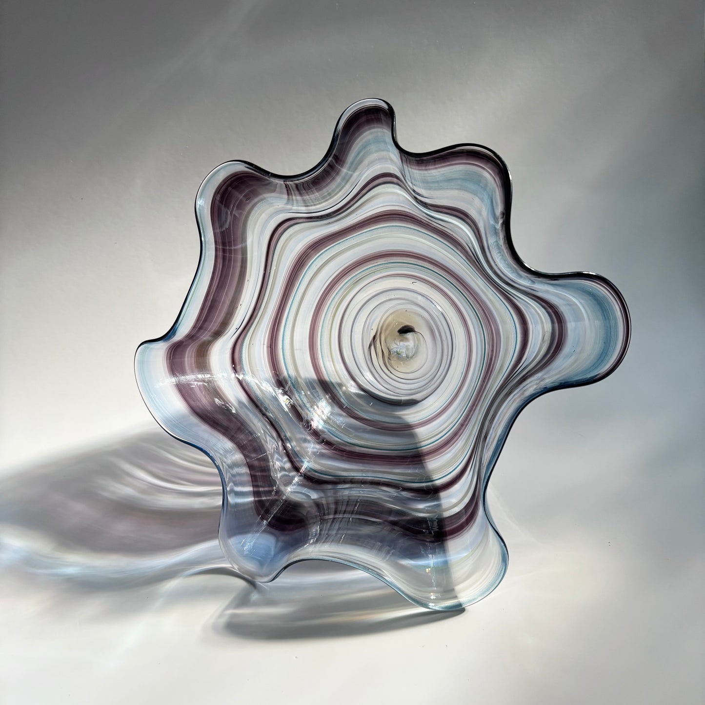 Flutter Bowl - Black & Blue Spiral
