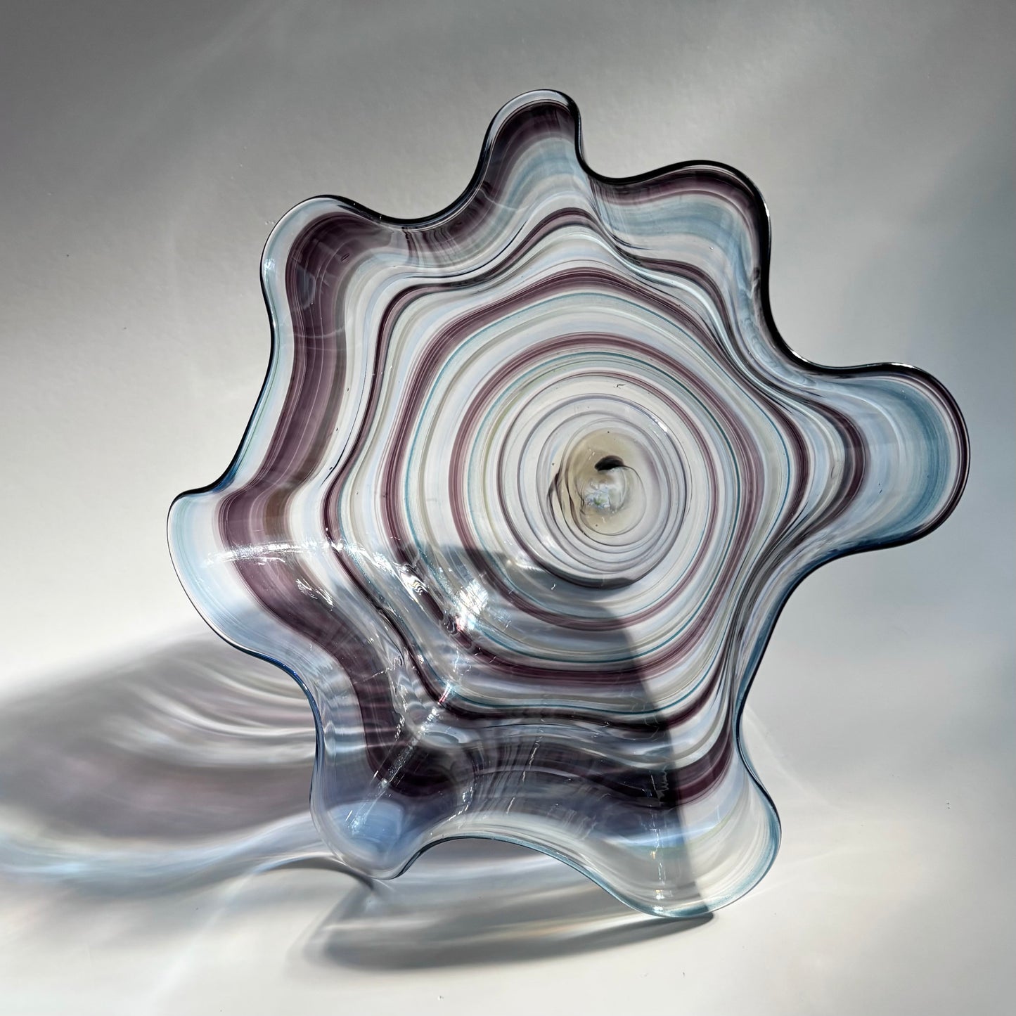 Flutter Bowl - Black & Blue Spiral
