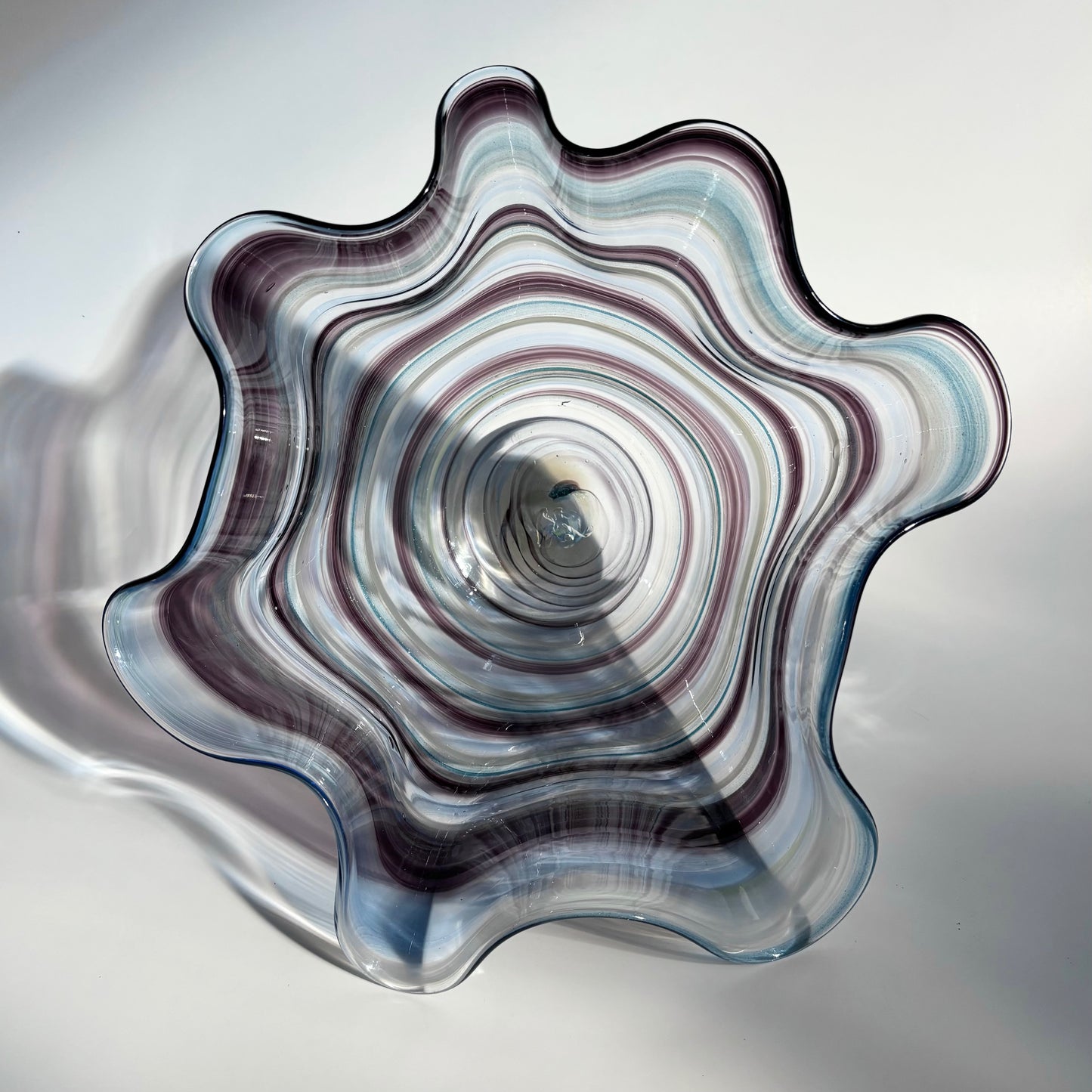 Flutter Bowl - Black & Blue Spiral