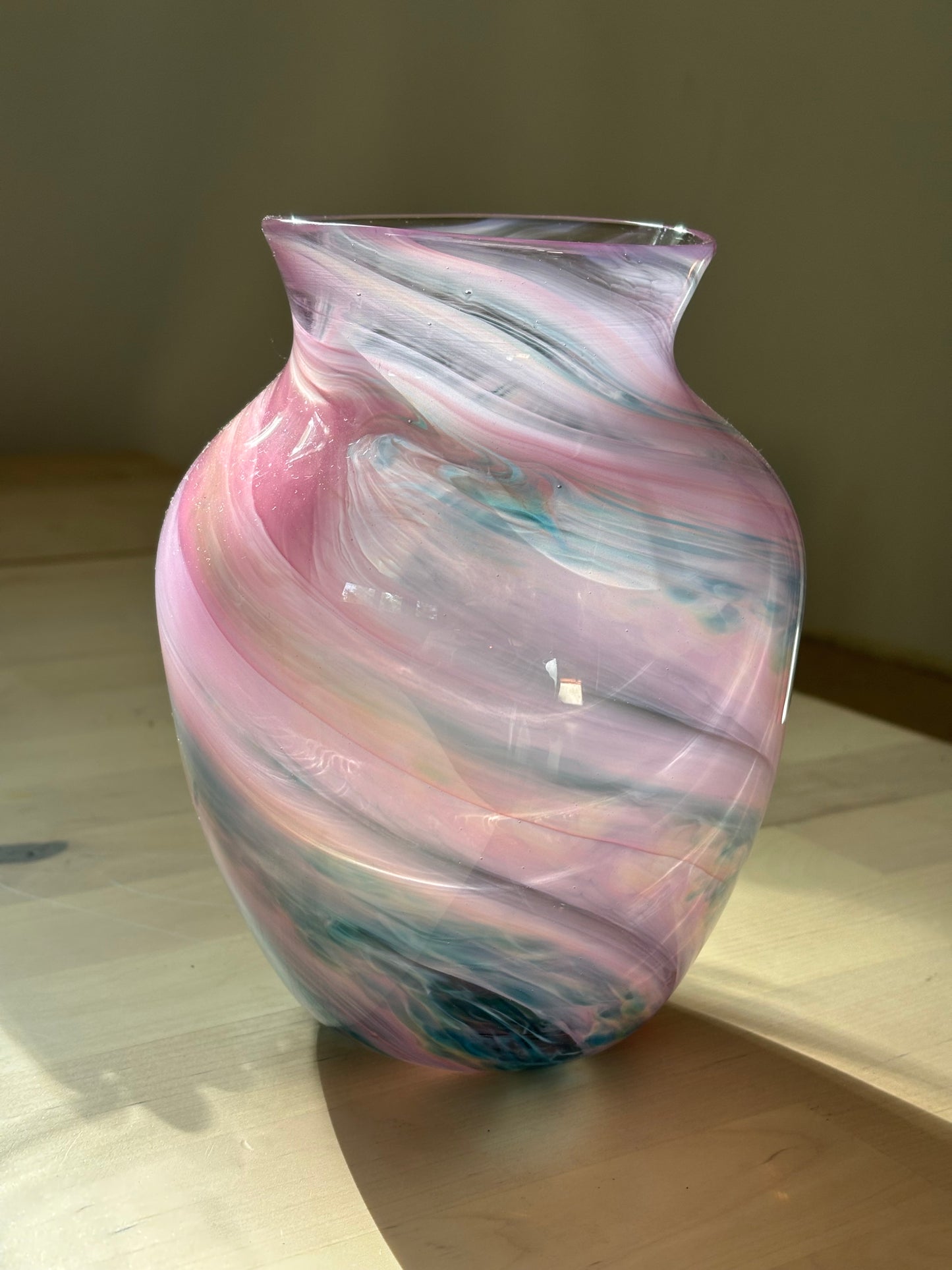 Handblown Glass Vase – Cotton Candy Sunset