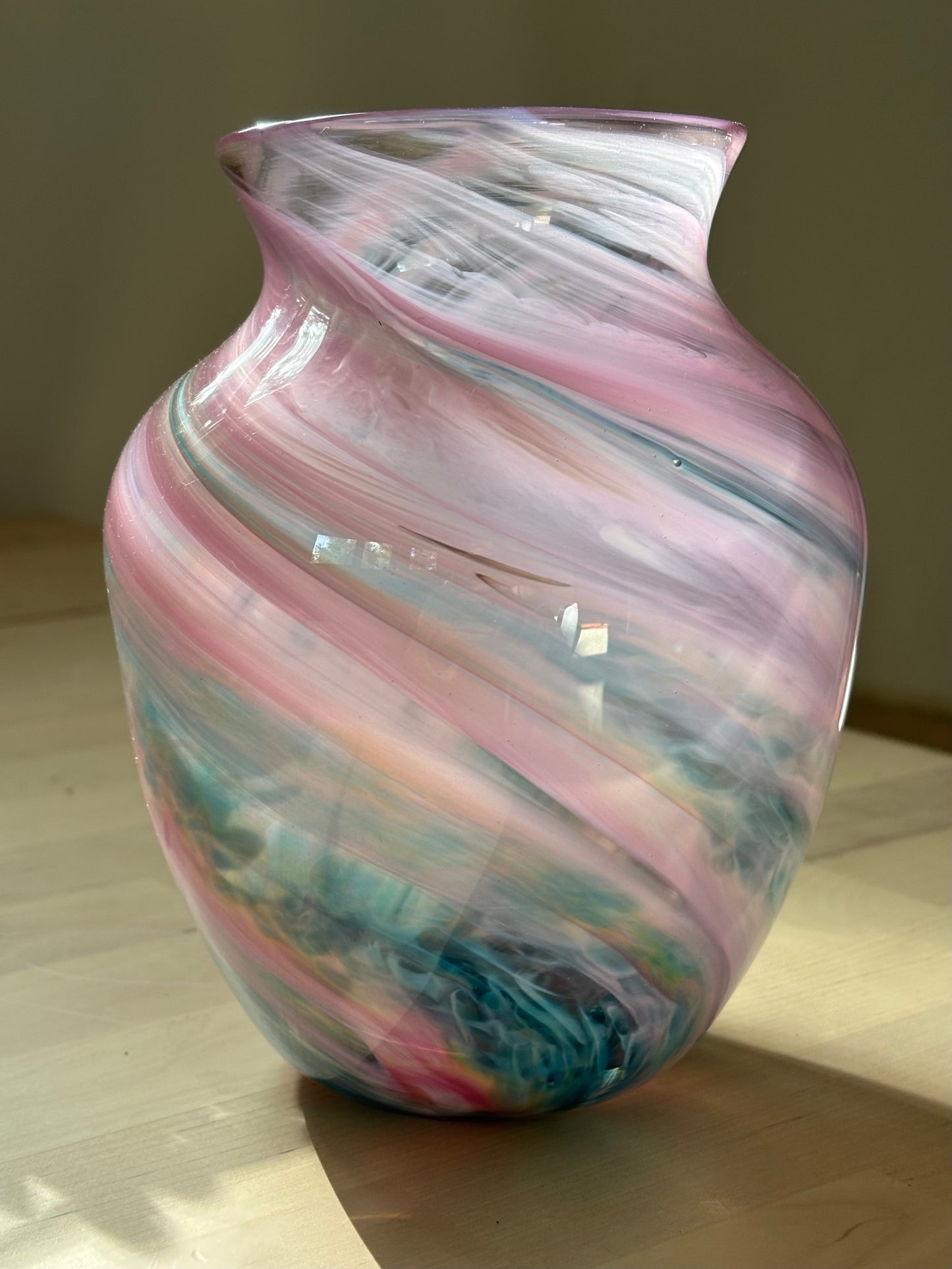 Handblown Glass Vase – Cotton Candy Sunset