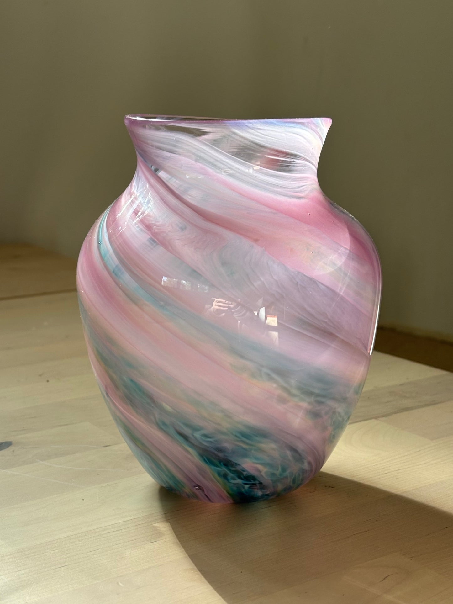 Handblown Glass Vase – Cotton Candy Sunset