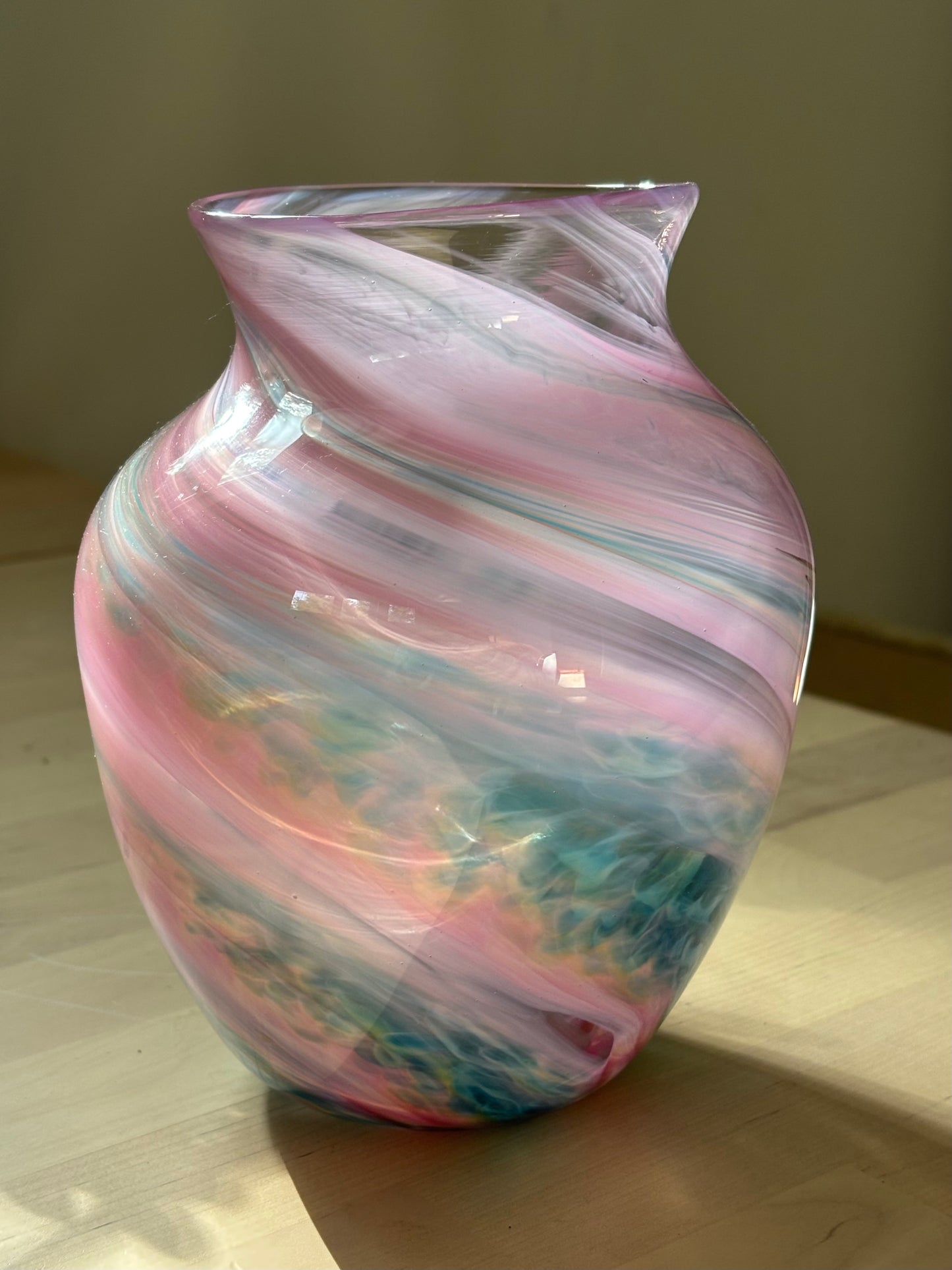 Handblown Glass Vase – Cotton Candy Sunset