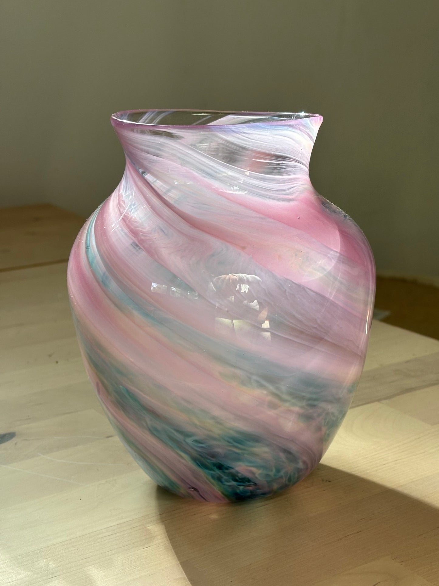 Handblown Glass Vase – Cotton Candy Sunset