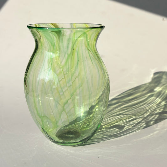 Handblown Glass Vase – Lemon Lime Shimmer