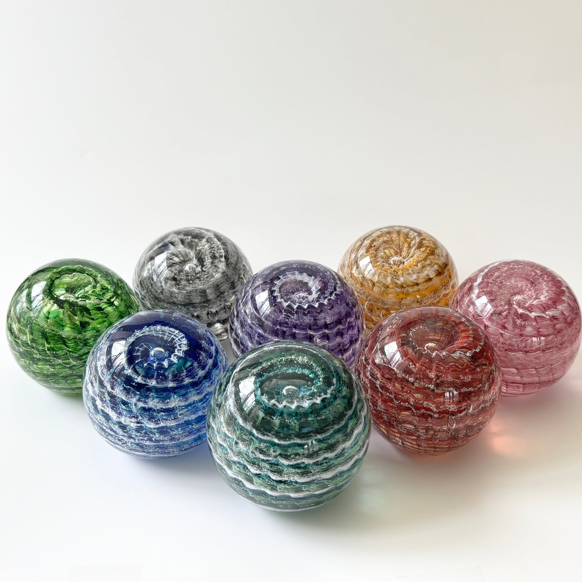 Rippled Vortex memorial keepsake with cremains and custom color palette for honoring loved ones

