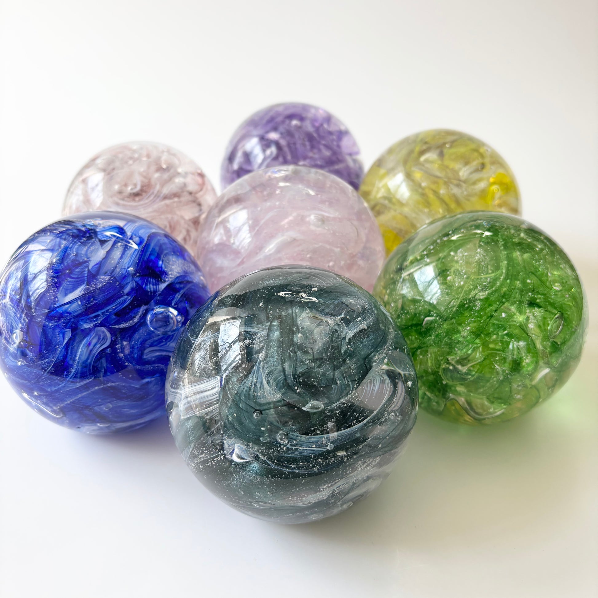 chose your colors cremation memorial orb with ribboned or marbled design pattern