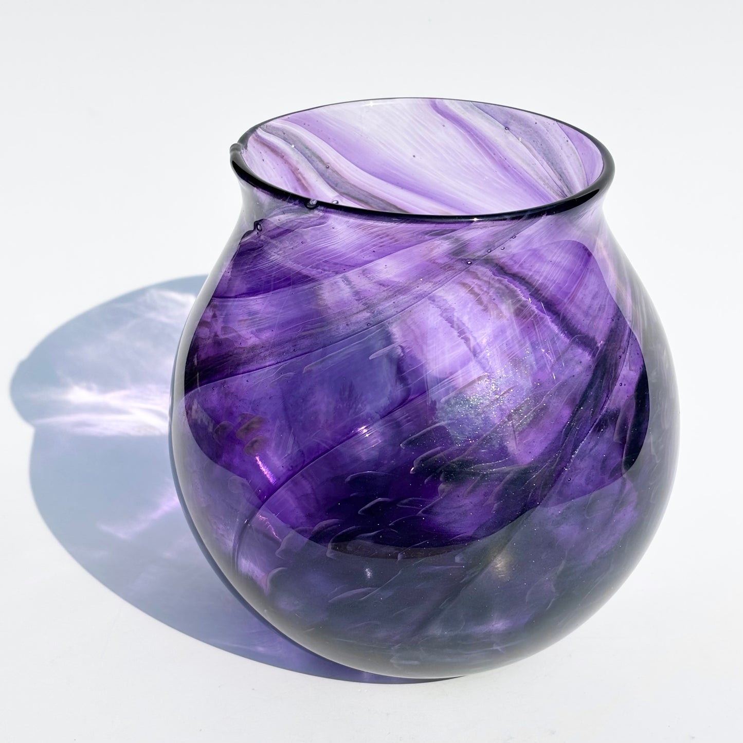 Handblown Glass Vase – Purple Shimmer