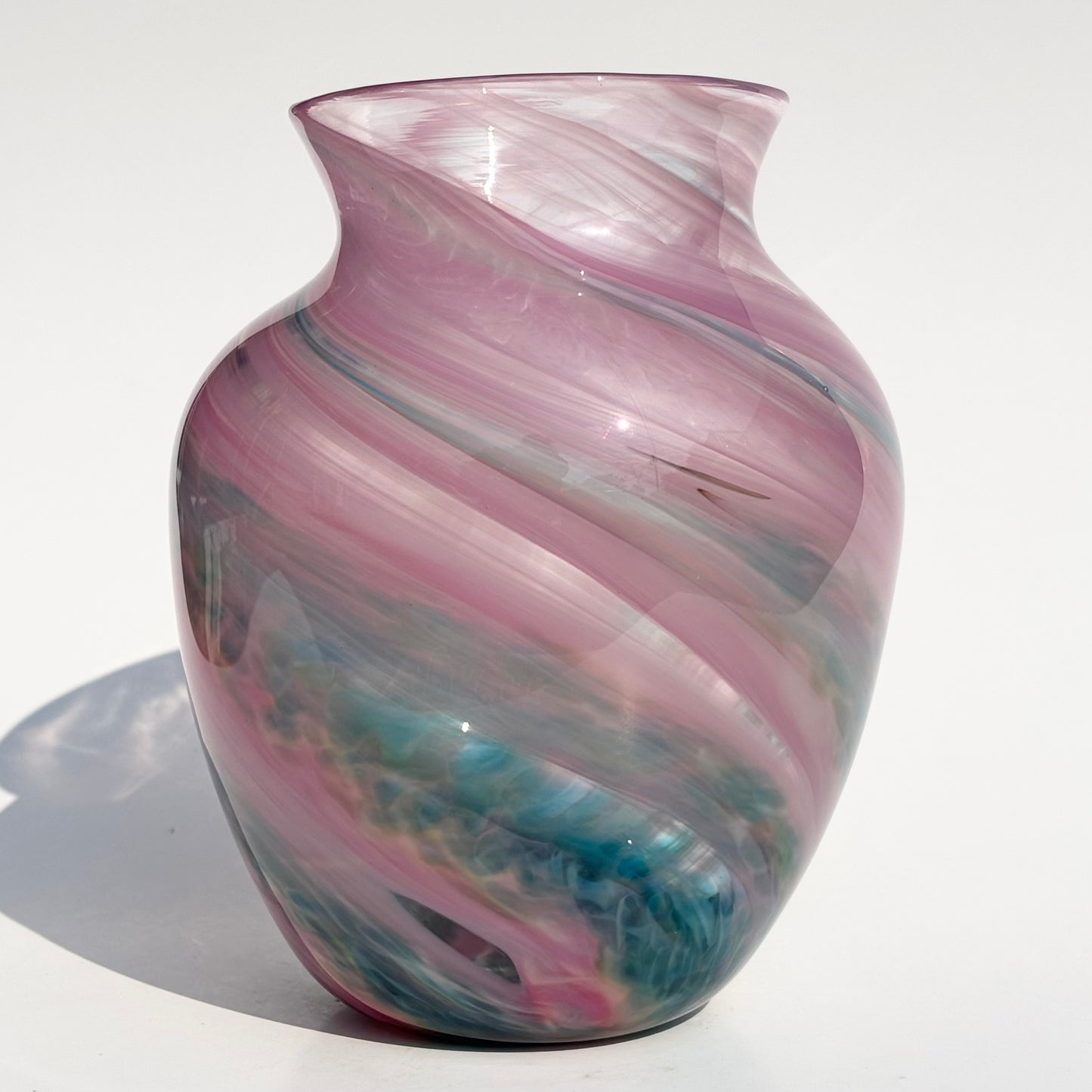 Handblown Glass Vase – Cotton Candy Sunset