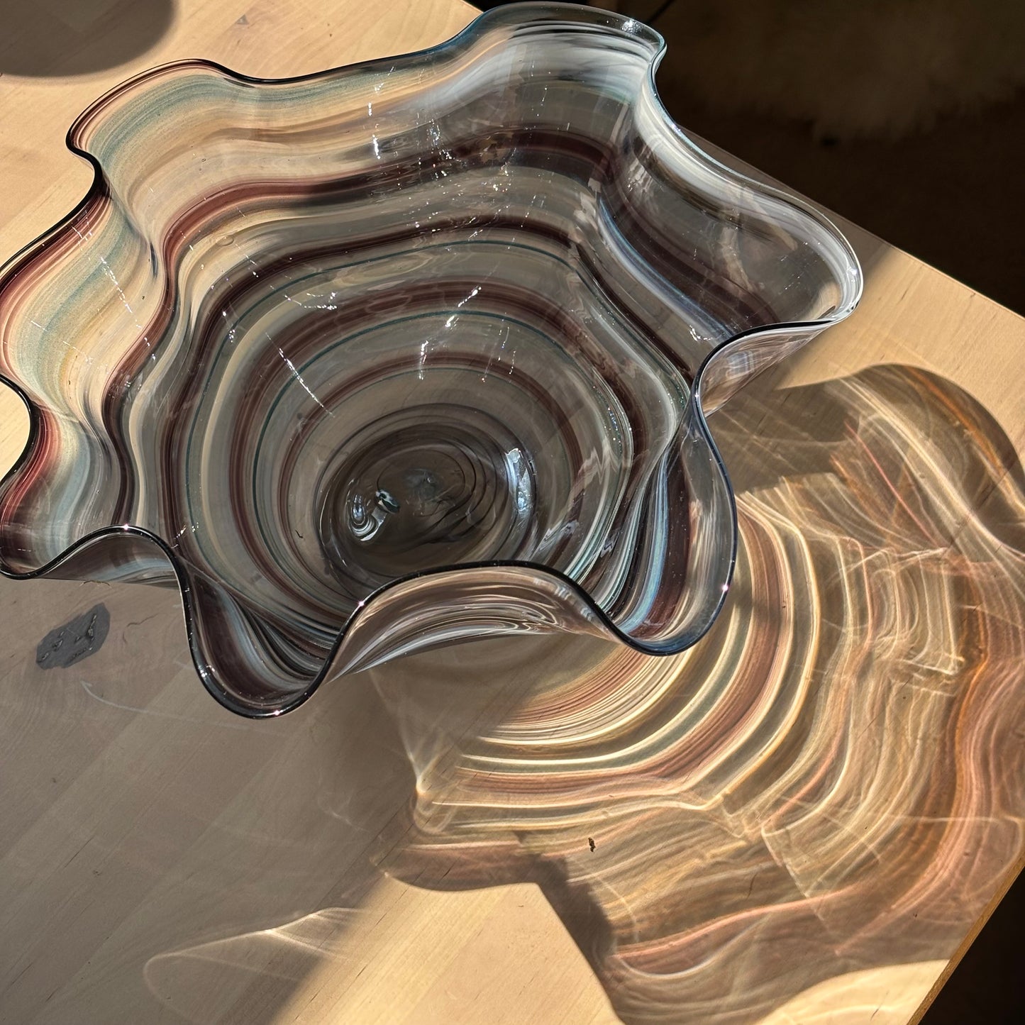Flutter Bowl - Black & Blue Spiral