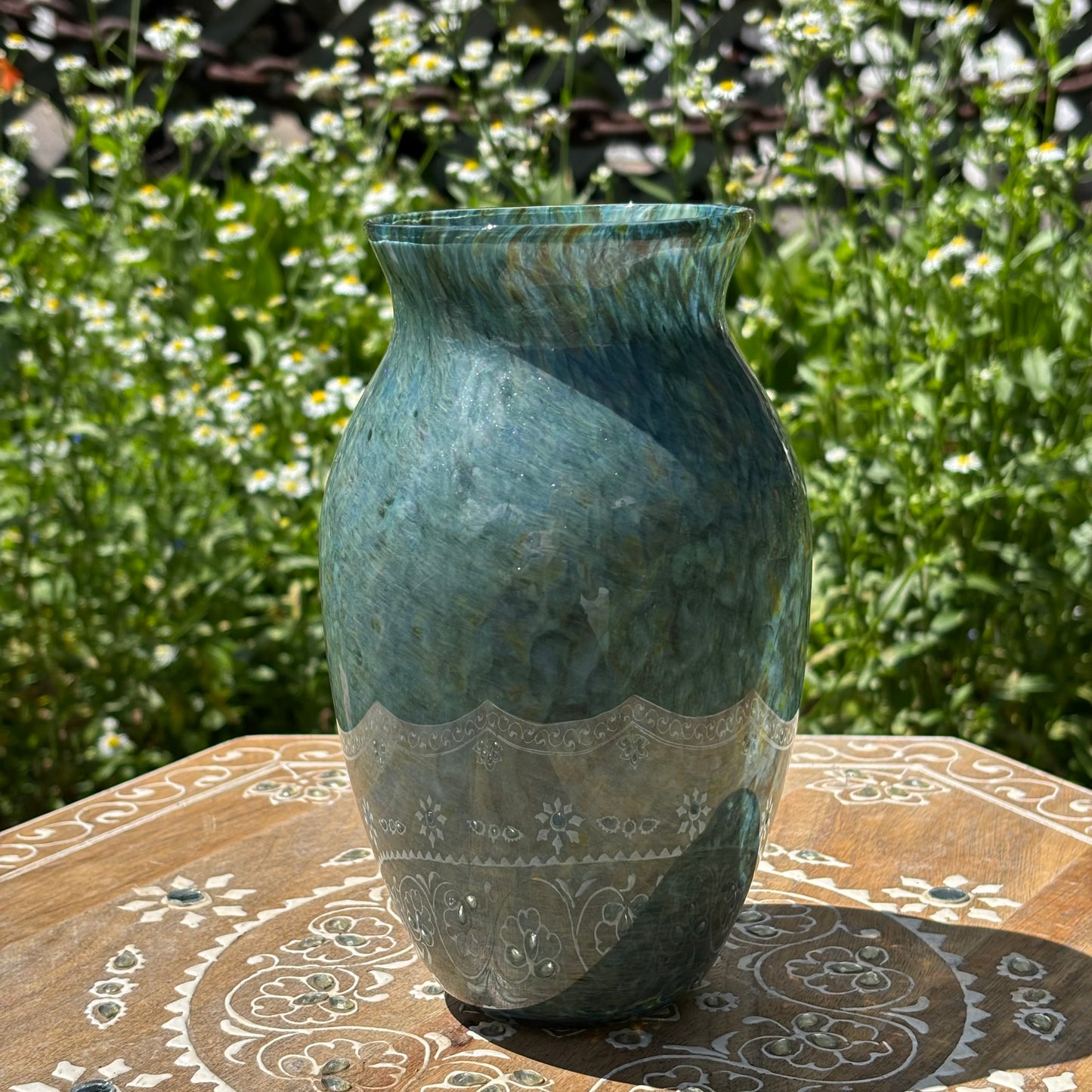 Handblown Glass Vase – Glitter Confetti