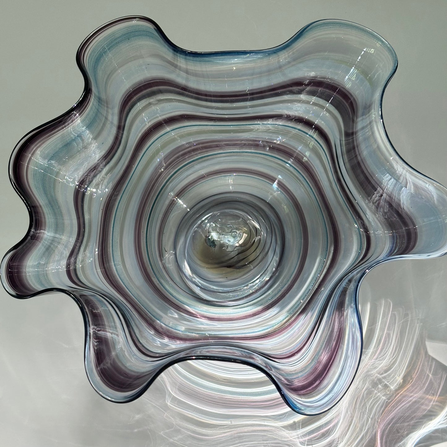 Flutter Bowl - Black & Blue Spiral