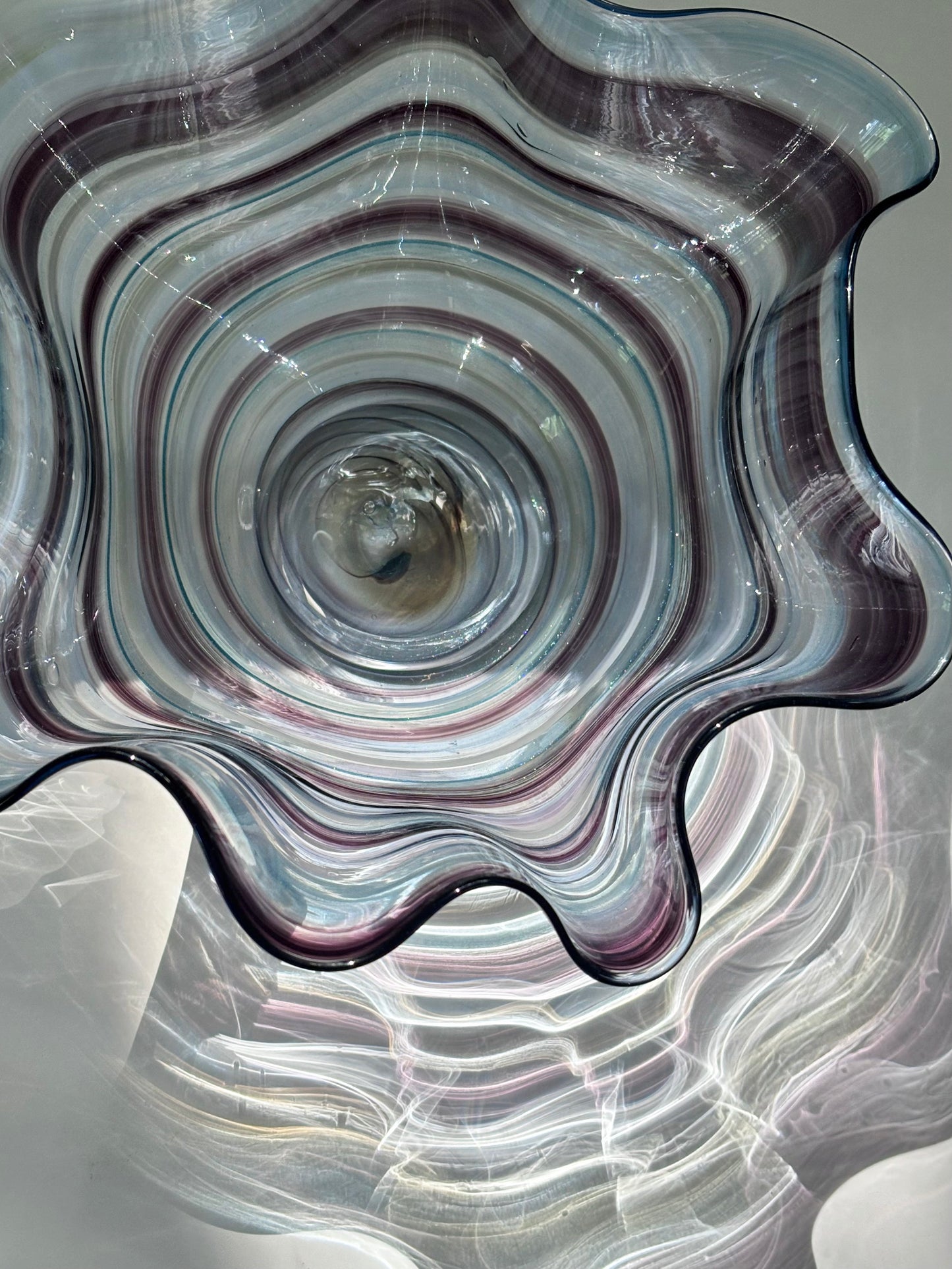 Flutter Bowl - Black & Blue Spiral