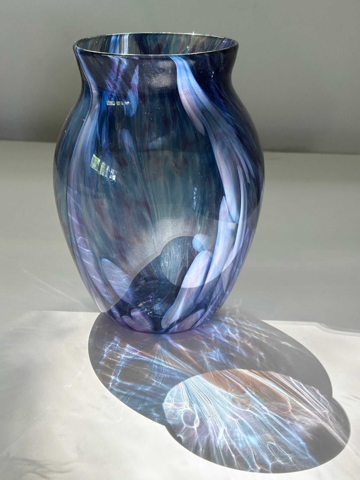 Handblown Glass Vase – Indigo Sparkle