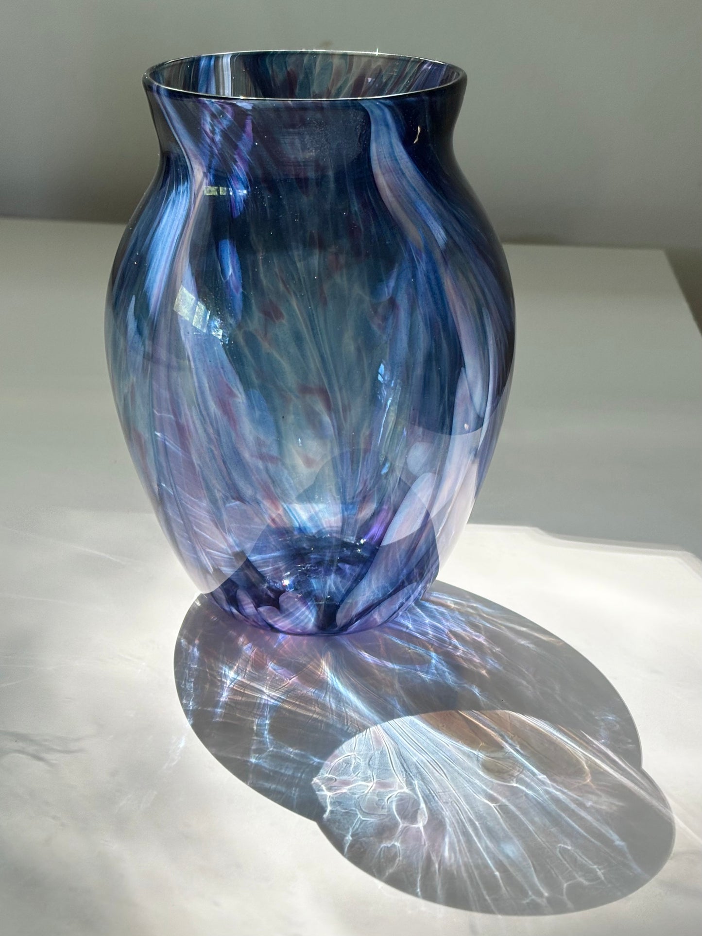 Handblown Glass Vase – Indigo Sparkle