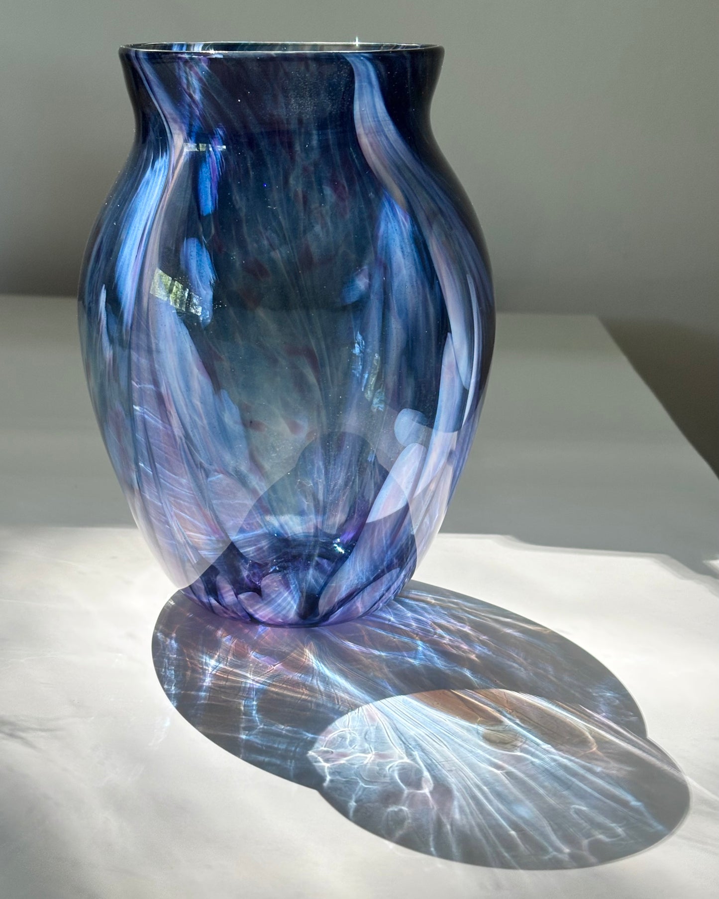 Handblown Glass Vase – Indigo Sparkle