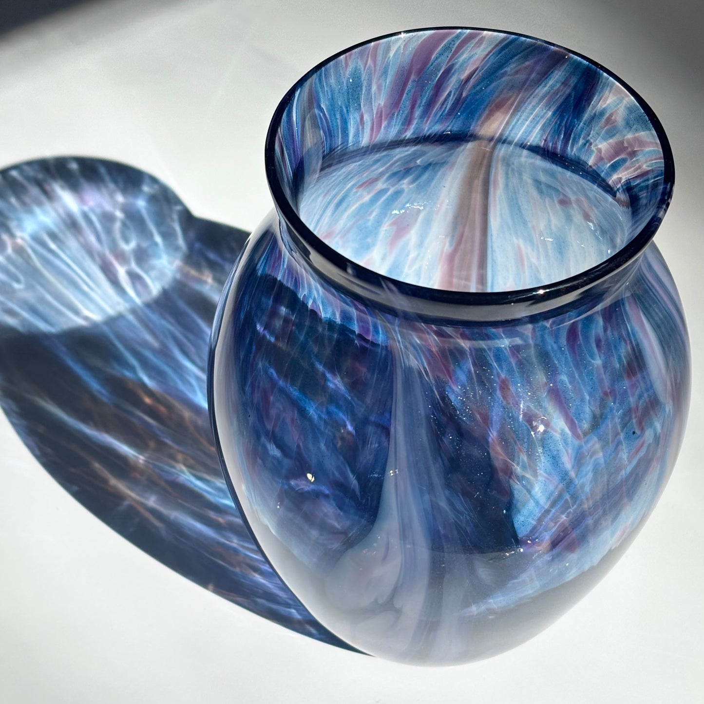Handblown Glass Vase – Indigo Sparkle