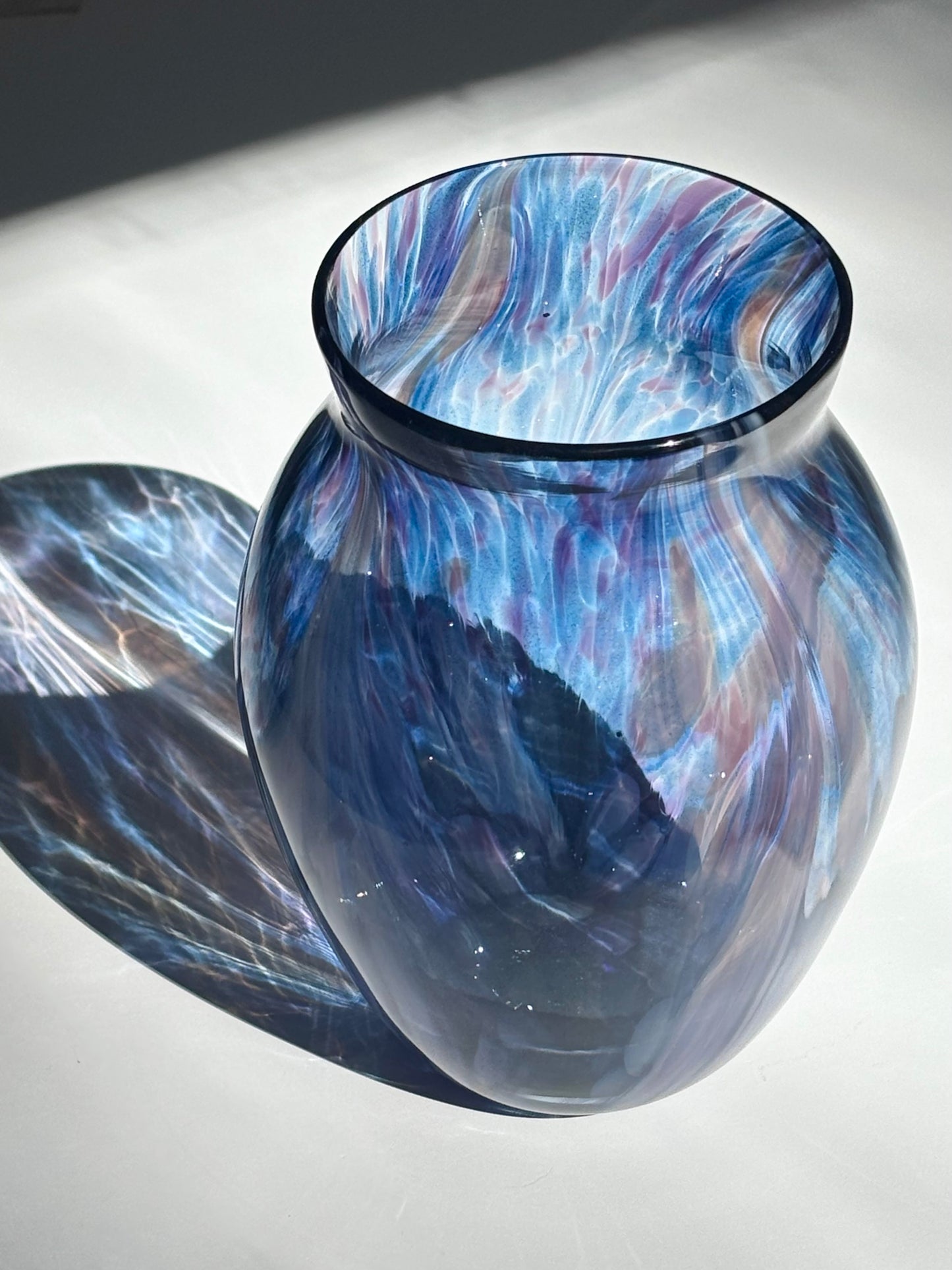 Handblown Glass Vase – Indigo Sparkle