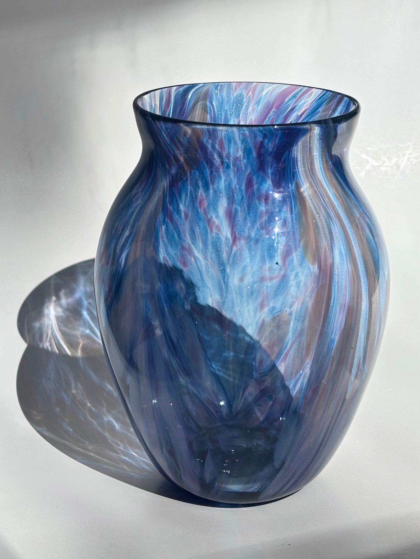 Handblown Glass Vase – Indigo Sparkle