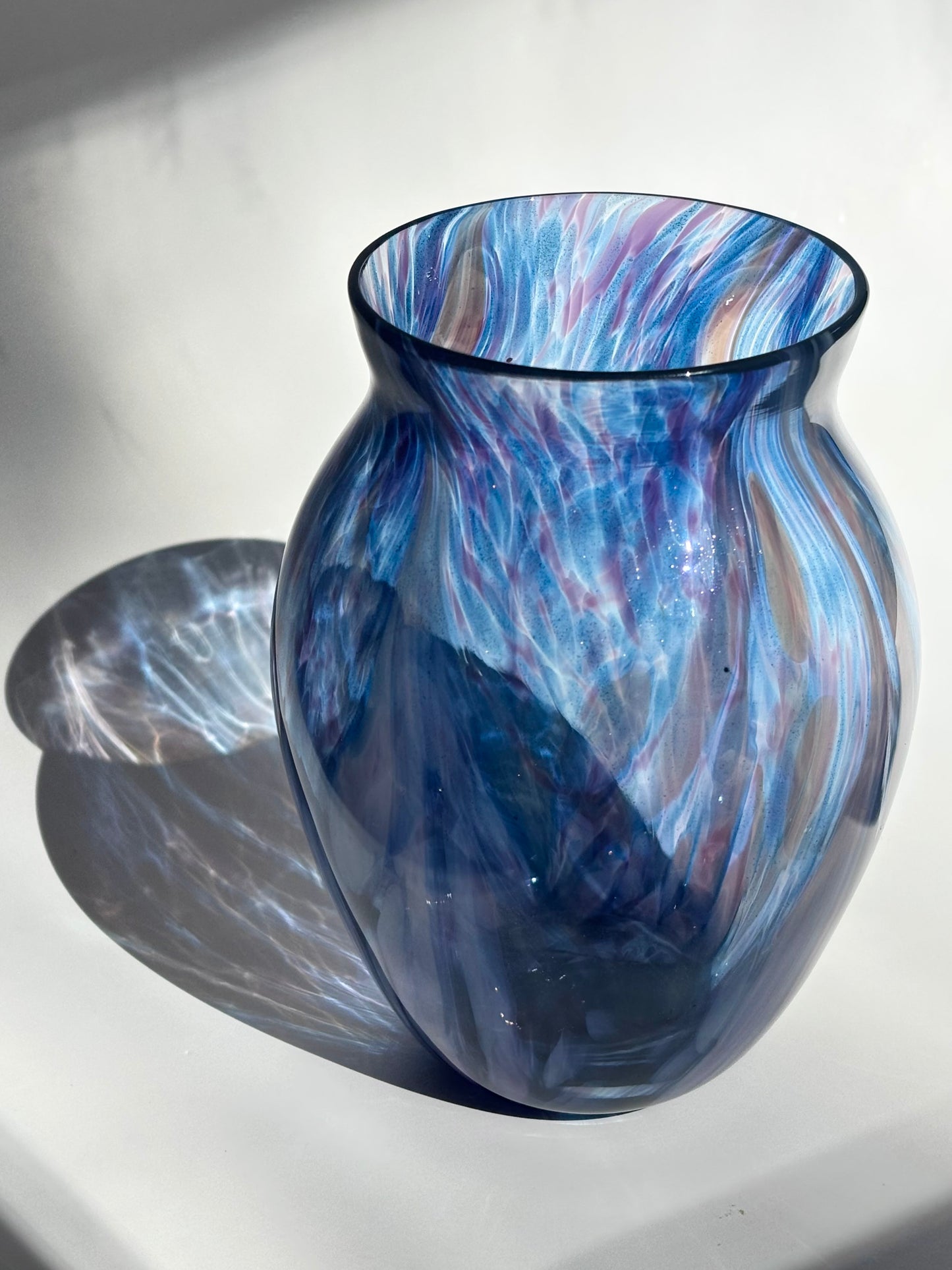 Handblown Glass Vase – Indigo Sparkle