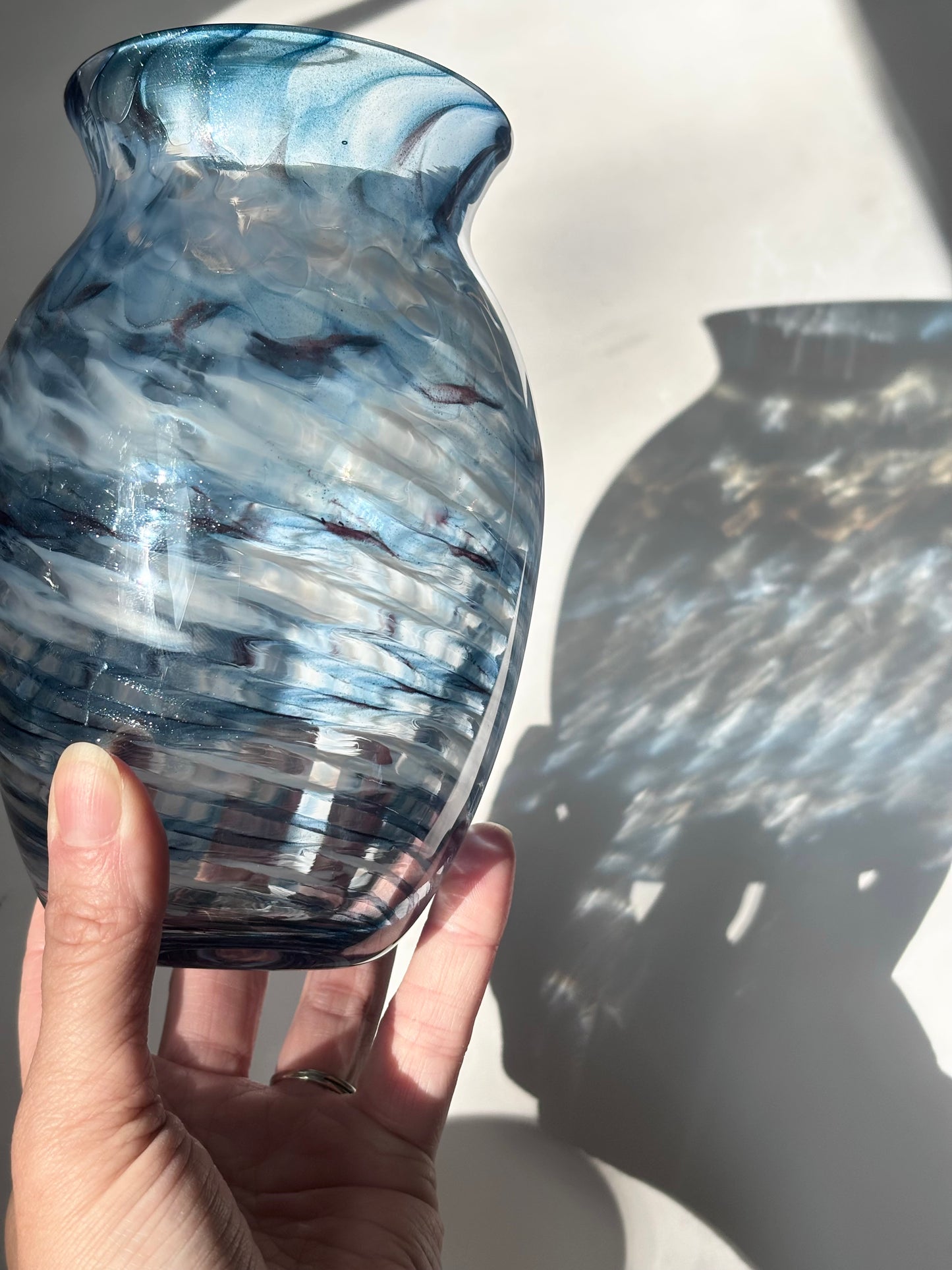 Handblown Glass Vase – Aquamarine Shimmer