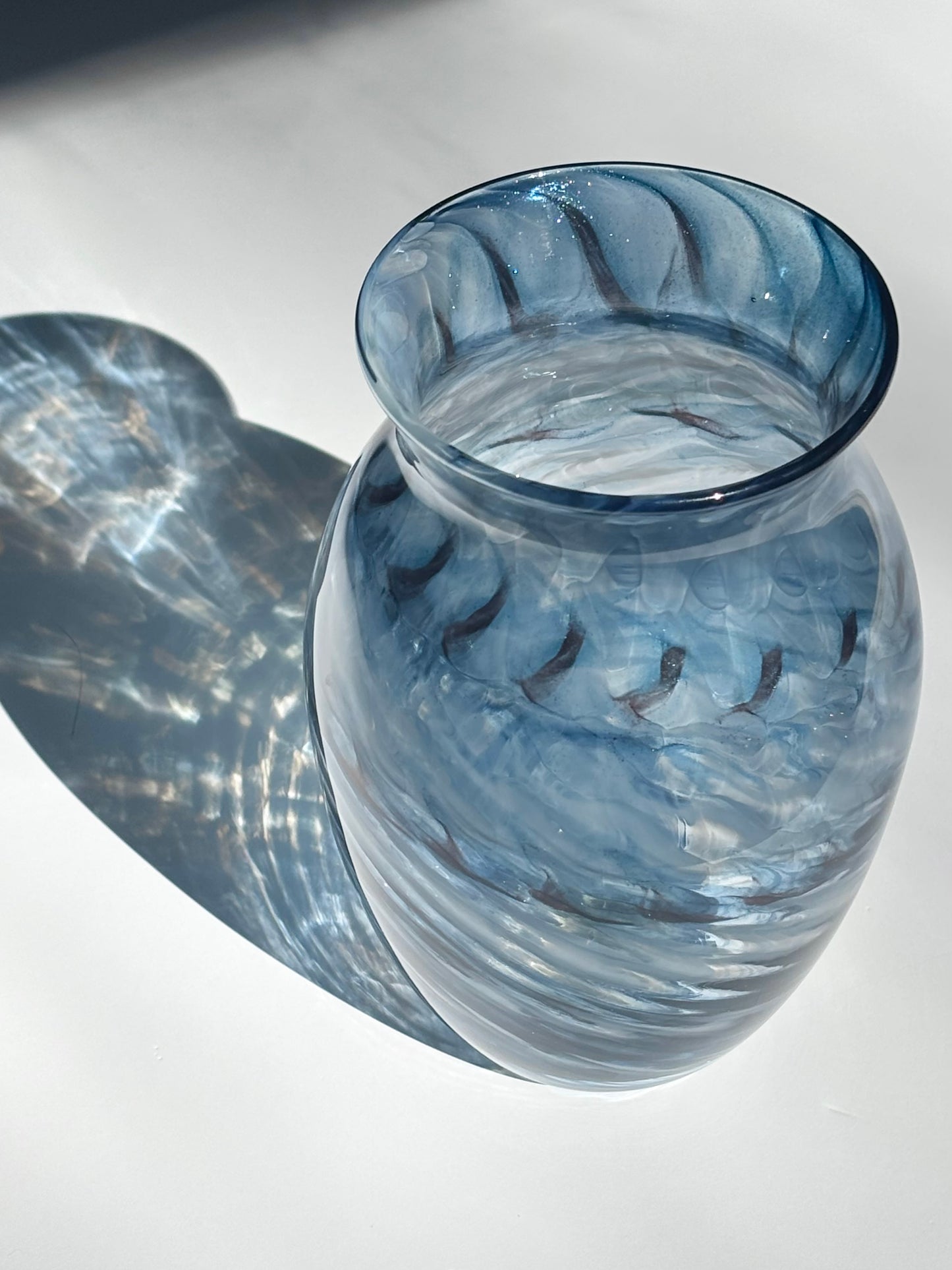 Handblown Glass Vase – Aquamarine Shimmer