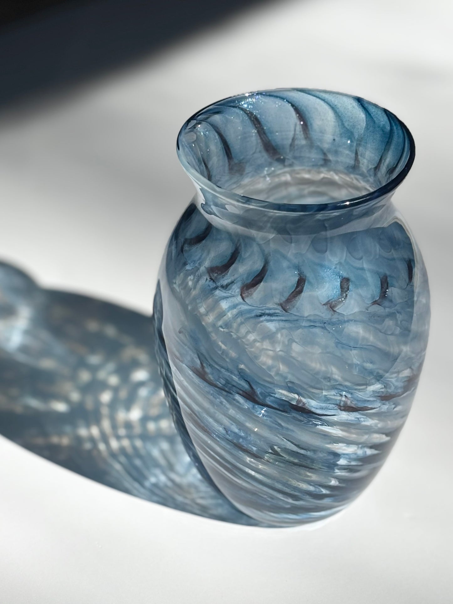 Handblown Glass Vase – Aquamarine Shimmer