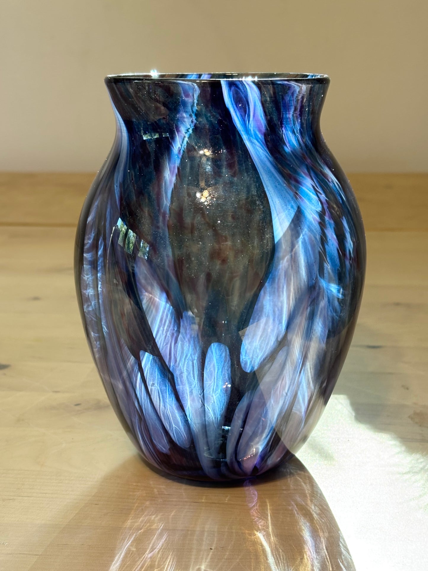 Handblown Glass Vase – Indigo Sparkle