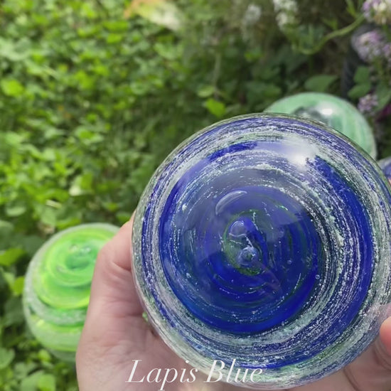 The Blue Green Collection of Infinity Staircase glass memorial keepsakes. 